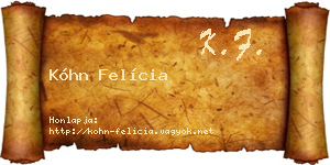 Kóhn Felícia névjegykártya